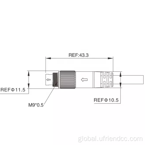 Waterproof Screw Molded Cable Shielded M9 connectors cables